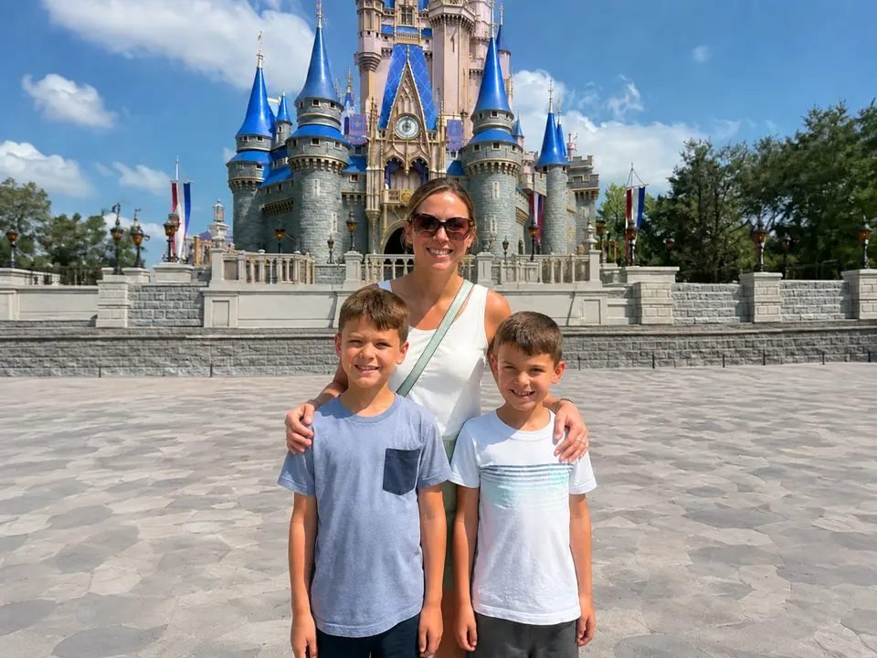 After: extra person removed from family photo